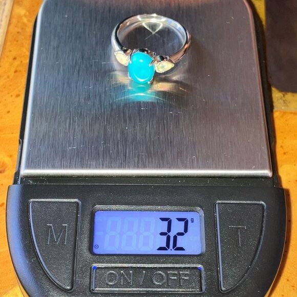 Sleeping Beauty Turquoise Ethiopian Opal Sterling Silver Ring Size 8 - Picture 10 of 10